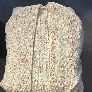 Maurices Cream and Pink Knit Cardigan